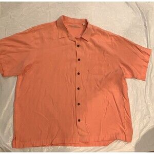 Carribean Men's Silk Blend Button Up Short Sleeve Hawaiian Shirt Size XL